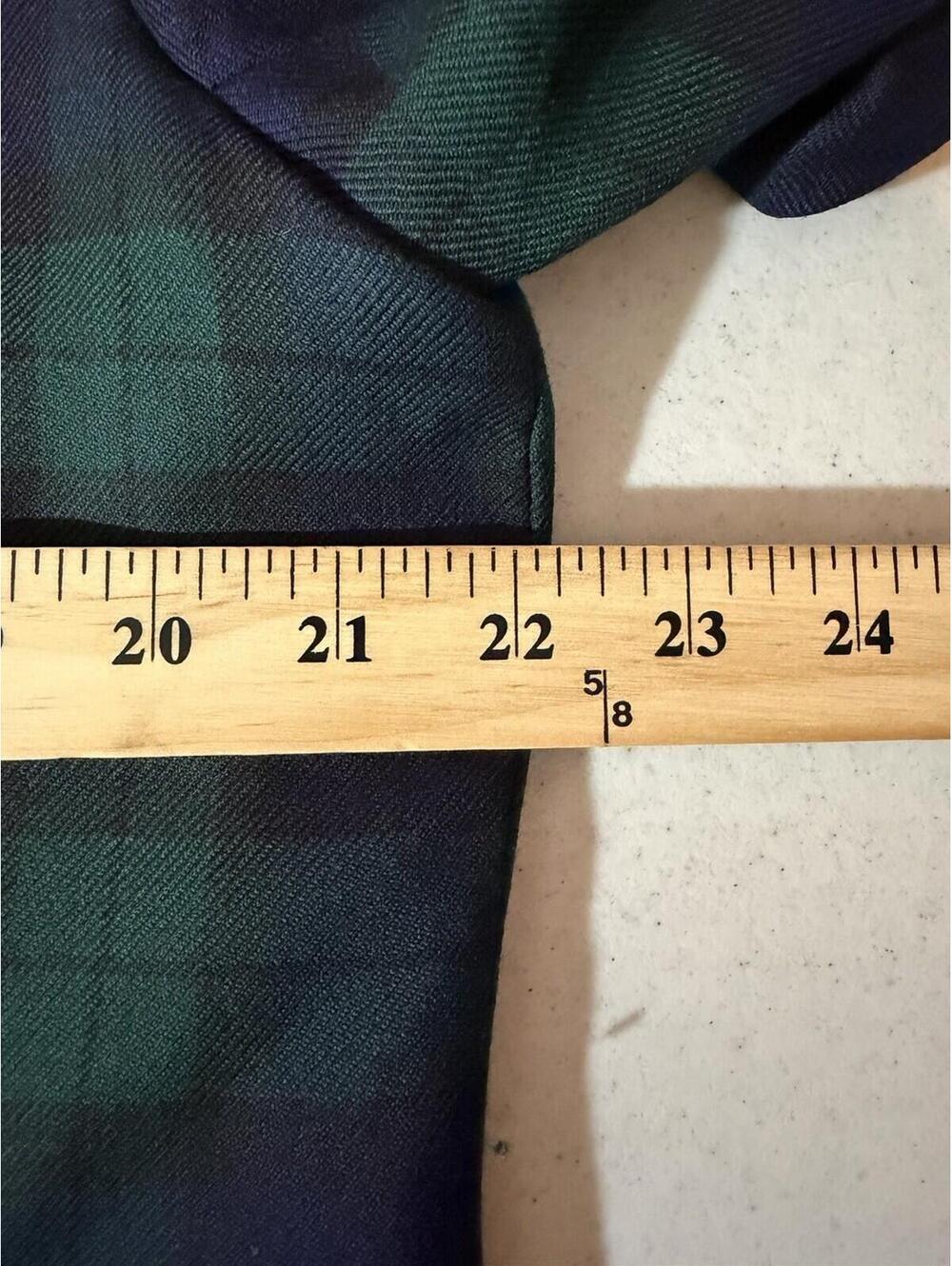 Pendleton 100% Wool Plaid Blazer Womens 16 Green Blue Made In USA Vintage - Picture 7 of 9